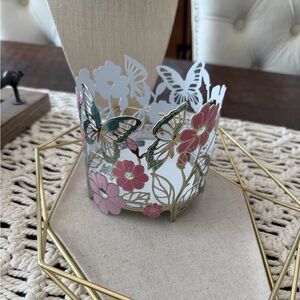 Bath & Body Works Butterfly Floral Metal Candle Holder - Multicolored- New